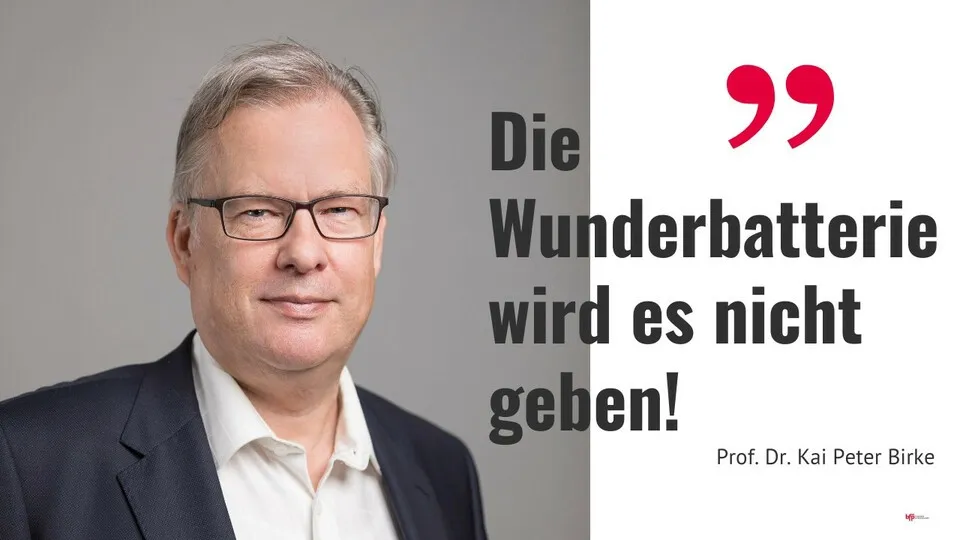 Prof. Kai Peter Birke ist Experte für elektrochemische Energiespeicher, insbesondere Lithium-Ionen-Technologie an der Universität Stuttgart.